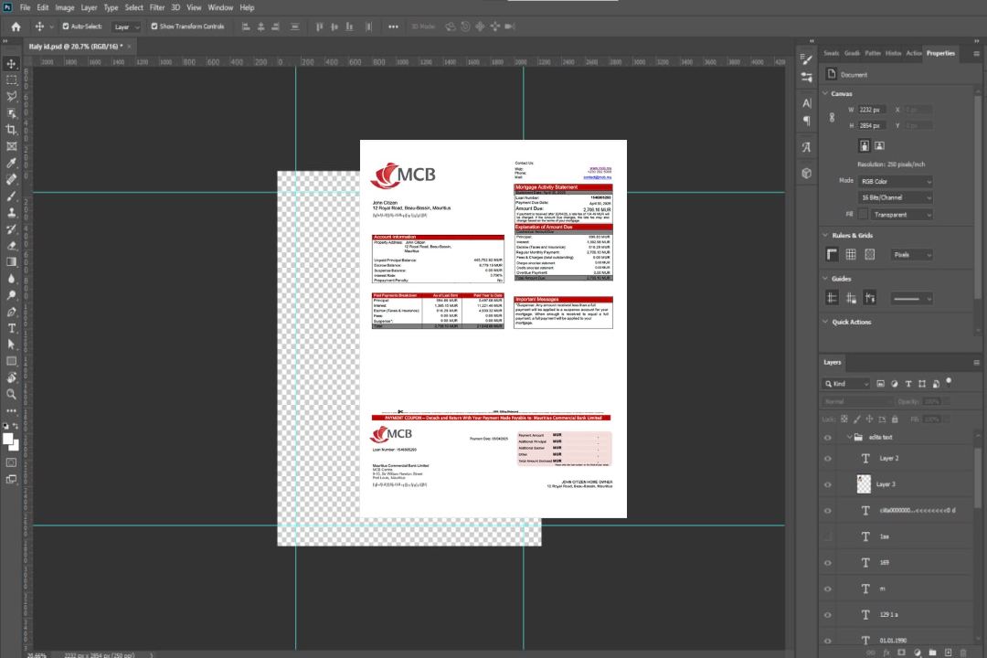 Modèle Word et PDF de relevé hypothécaire de Mauritius Commercial Bank Limited template Modèle Word et PDF de relevé hypothécaire de Mauritius Commercial Bank Limited template